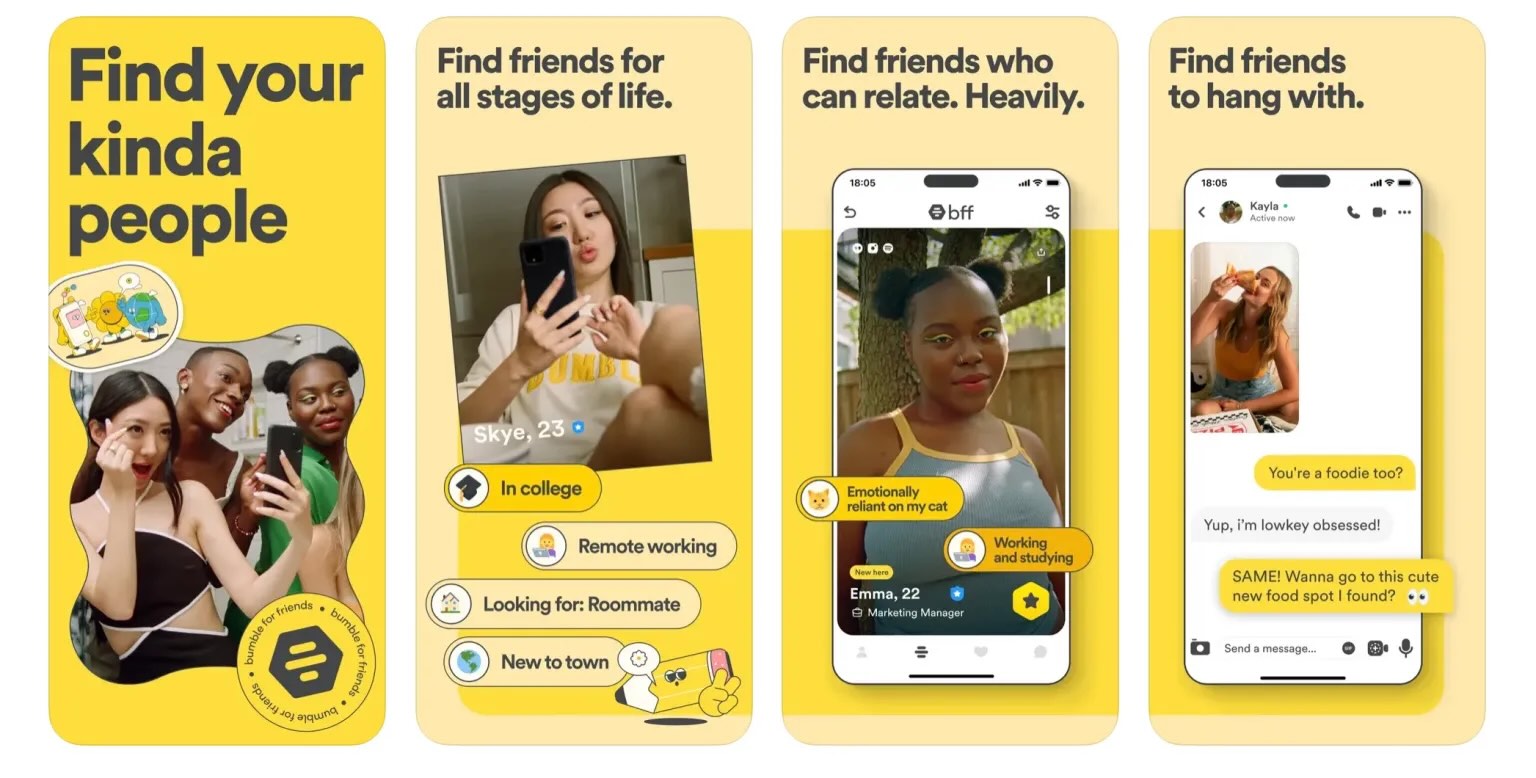 Bumble BFF app screenshots