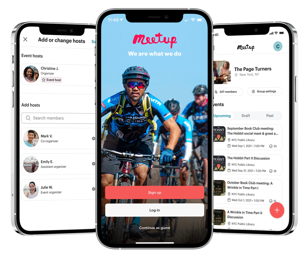 Meetup app event list and details