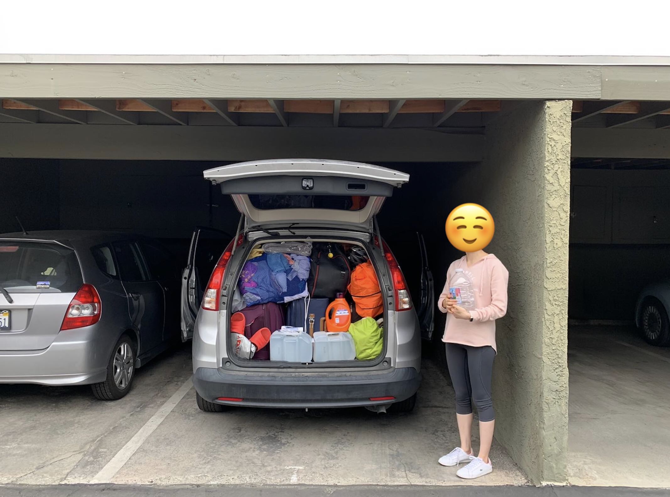 Packing all our belongings into the car for the big move!