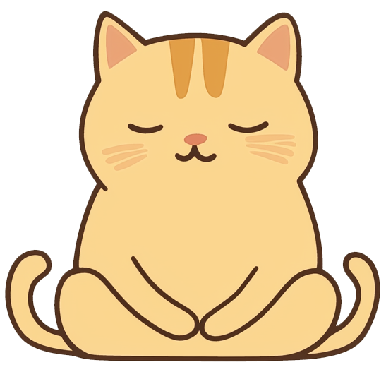 A cat meditating to reduce loneliness